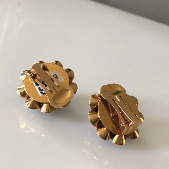 Versace Blue Crystal Embellished Clip-on Earrings - Picture 8 of 13